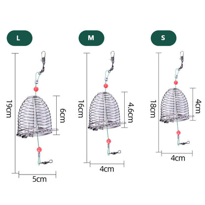 Stainless Steel Fishing Bait Cage Feeder – Durable Fish Attracting Rig Attachment