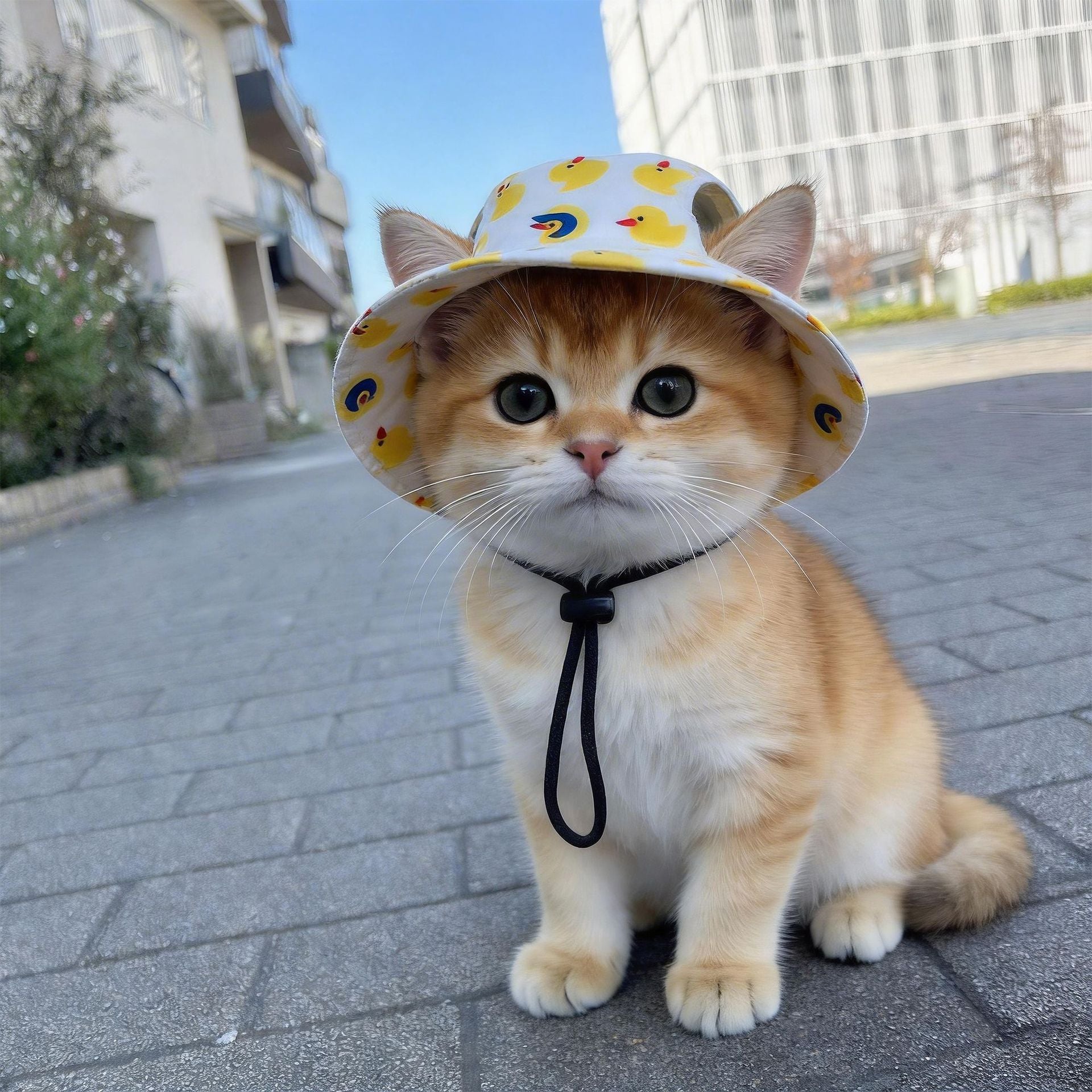 🐾 Cute Printed Pet Bucket Hat, Breathable Sun Cap Fits Dogs & Cats