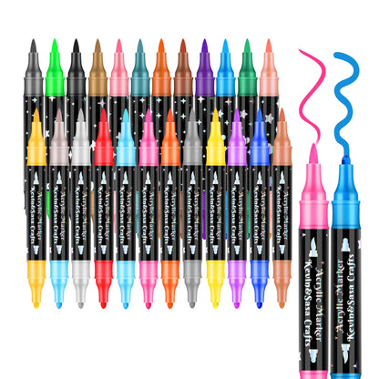 ⏳Last Day-50% Off✨🌈Dual-Tip Glitter Marker Pen