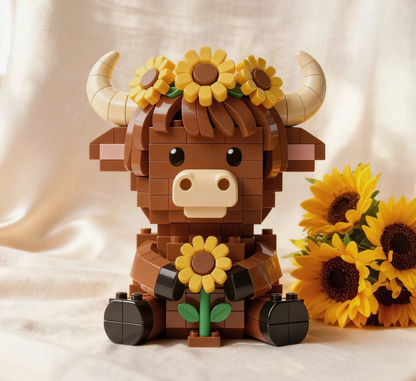 🔥Hot Sale 49% OFF🔥Sunflower Highland Cow Brick Set🌻🐂