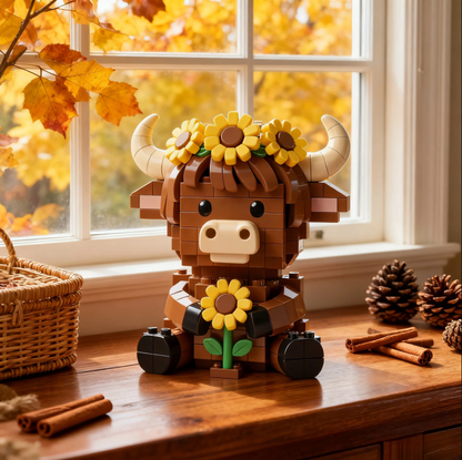 🔥Hot Sale 49% OFF🔥Sunflower Highland Cow Brick Set🌻🐂