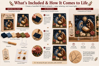 🔥 LAST DAY 49% OFF – ✝️🧵 Premium 3D Christian Fabric Poke Art Kit | No-Sew Faith Craft with Pre-Punched Board, Fabric Squares & Display Stand 🕊️✨