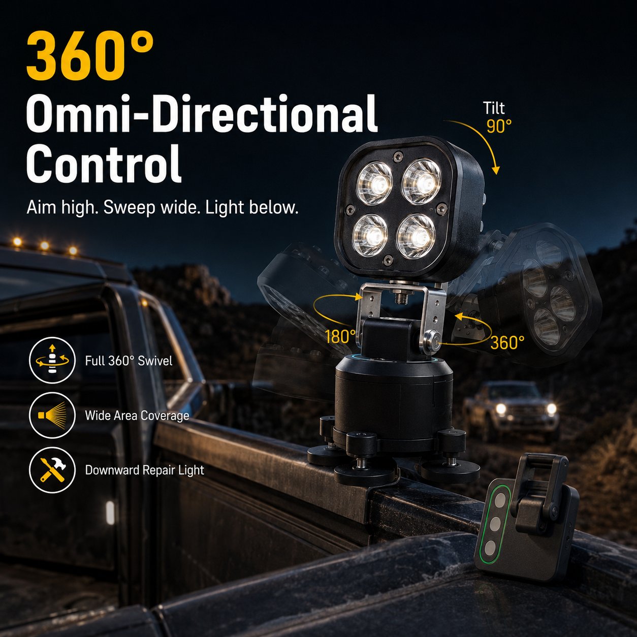 🏕️ Motorized Remote Control Laser LED Searchlight