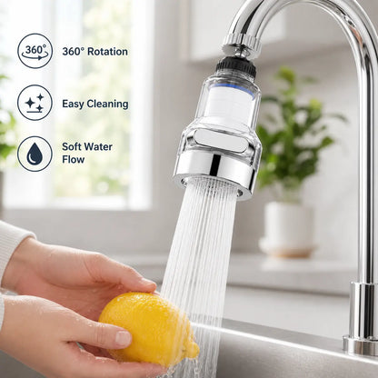 360° Rotating Faucet Aerator Filter, 6-Layer Filter with 3 Water Modes