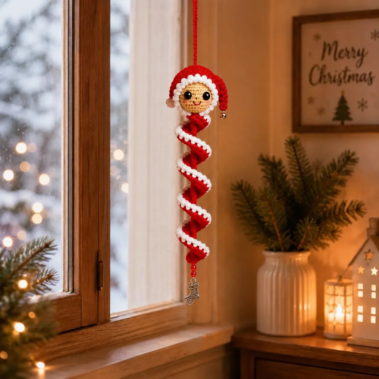 🔥HOT SALE 49% OFF☃️Crochet Snowman Spiral Ornament DIY Kit | Complete Beginner-Friendly Set with Soft Yarn, Crochet Hook, Festive Beads, Snowflakes & Step-by-Step Guide 🧶🎄✨