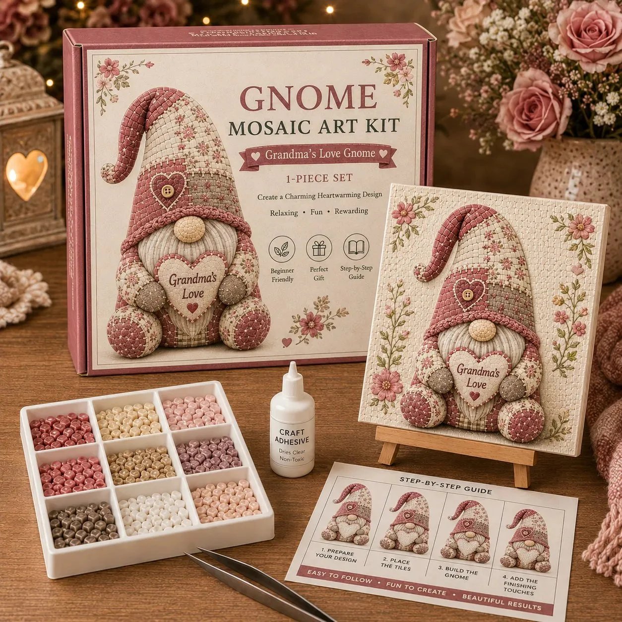 🔥Last Day 50% OFF -  🌸Gnome Mosaic Art Kit – Create Your Own Charming Handmade Masterpiece