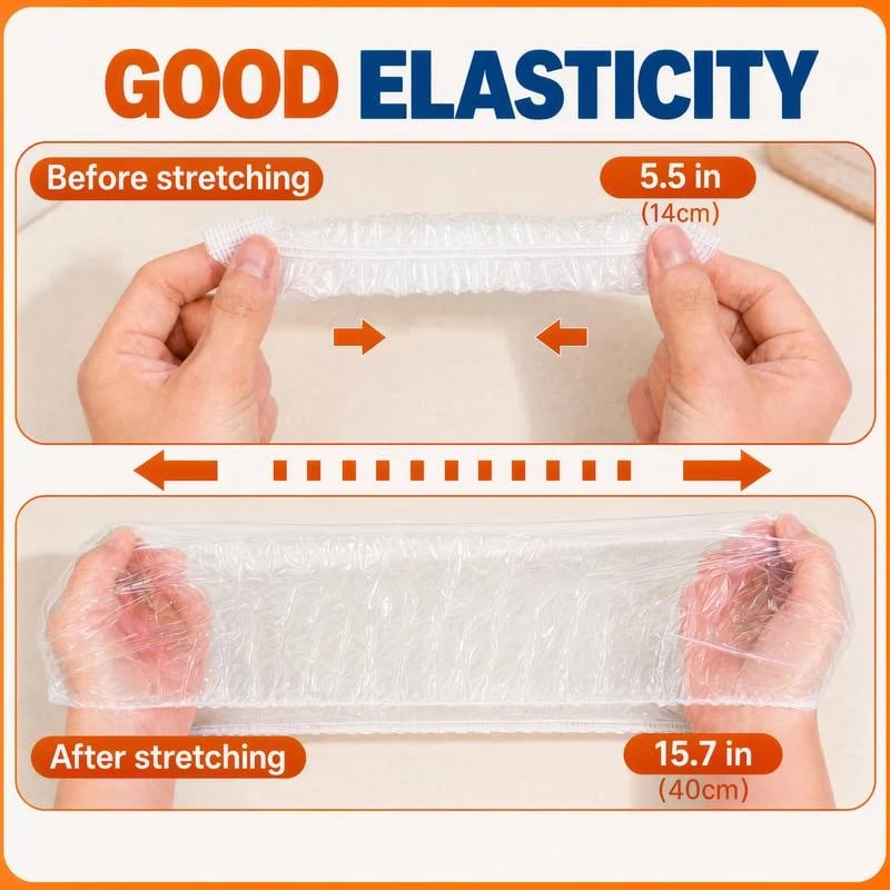 100Pcs Medium Reusable Elastic Plastic Bowl Covers - Kitchen Bread Proofing,