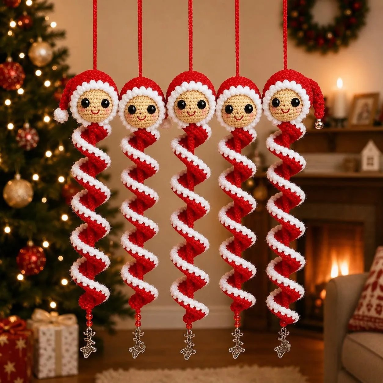 🔥HOT SALE 49% OFF☃️Crochet Snowman Spiral Ornament DIY Kit | Complete Beginner-Friendly Set with Soft Yarn, Crochet Hook, Festive Beads, Snowflakes & Step-by-Step Guide 🧶🎄✨