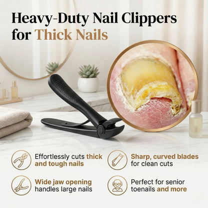 Nail Clipper for Seniors, Wide Jaw Long Handle Clipper for Thick Nails