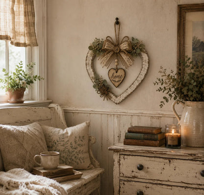 🤎Rustic Farmhouse Heart Wall Decor with“Home”Sign
