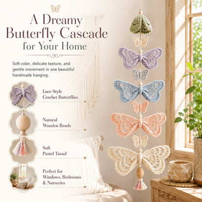 🔥LAST DAY 49% OFF - 🦋Butterfly Garden Cascade DIY Crochet Kit