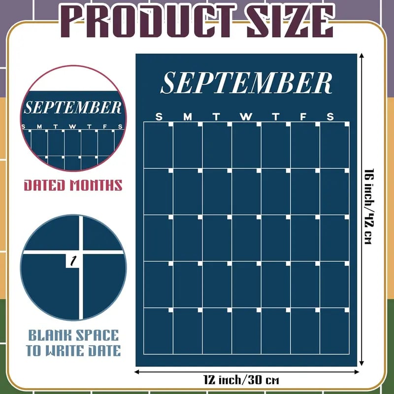 📅 Back to School Large Wall Calendar | The Ultimate Family Wall Calendar & Dry Erase Planner 🏡