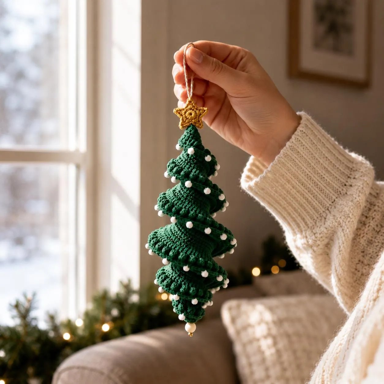 🔥HOT SALE 49% OFF☃️Crochet Snowman Spiral Ornament DIY Kit | Complete Beginner-Friendly Set with Soft Yarn, Crochet Hook, Festive Beads, Snowflakes & Step-by-Step Guide 🧶🎄✨