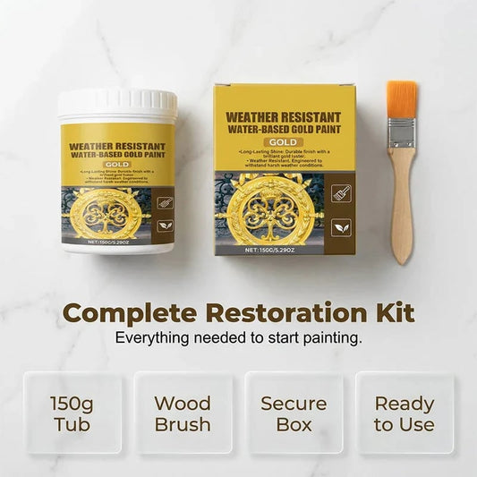 Weather Resistant Water-Based Gold Paint