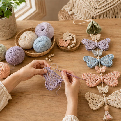 🔥LAST DAY 49% OFF - 🦋Butterfly Garden Cascade DIY Crochet Kit