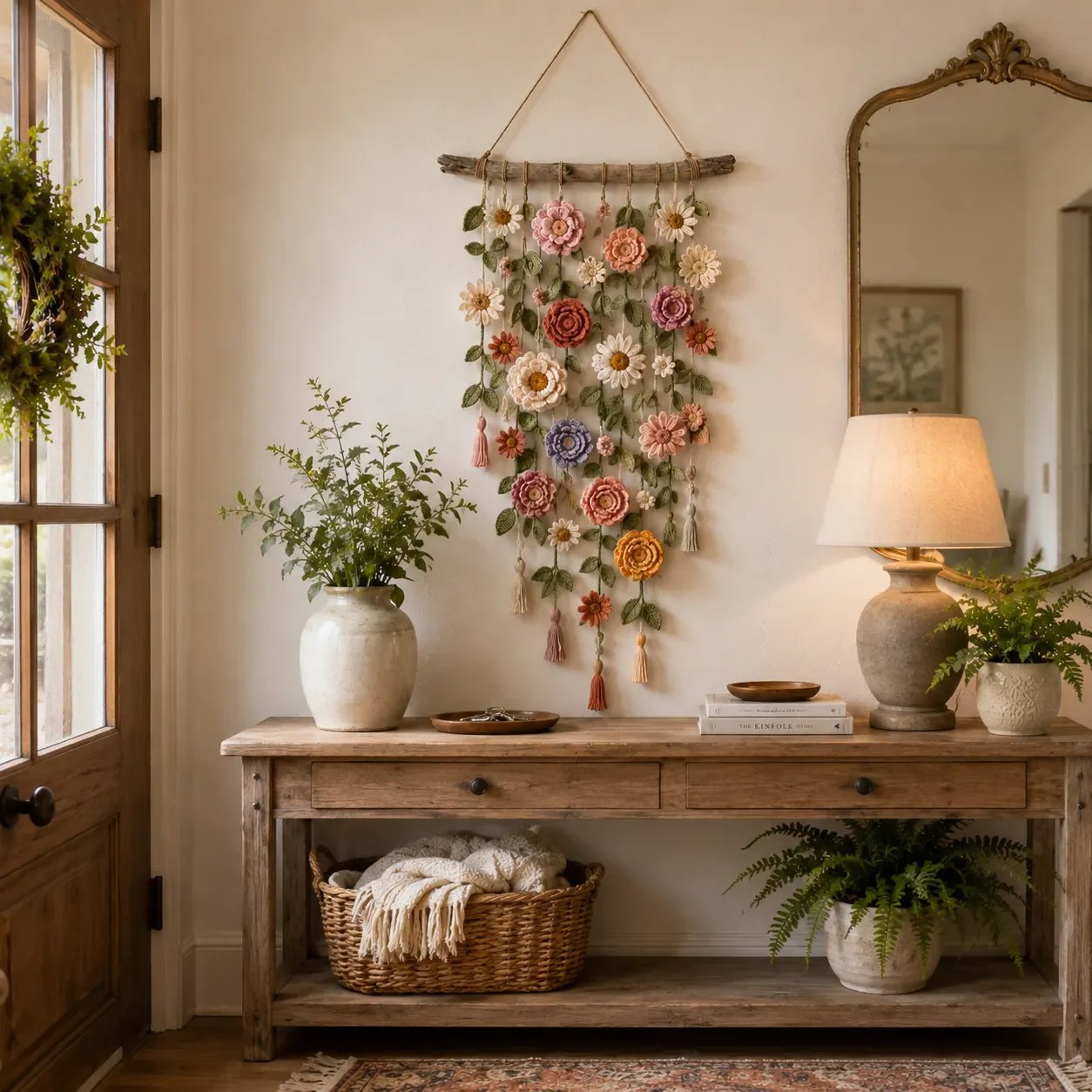 🔥🎁Boho Crochet Flower Wall Hanging Decor