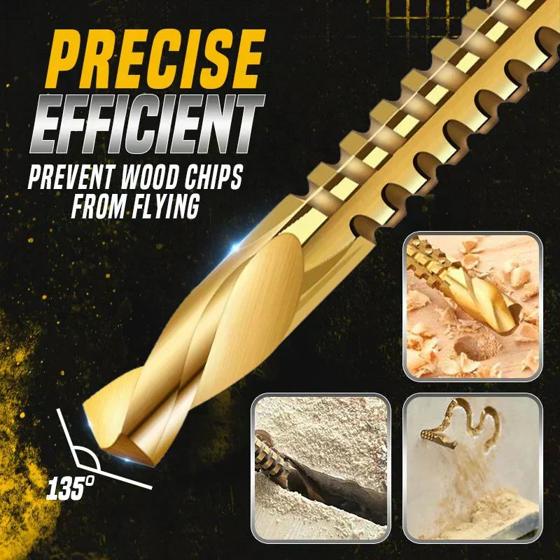 ⏰Titanium‑Coated Twist Drill Set – 6 sizes, drills & saws in one. High‑speed steel, no rust. Wood, metal, plastic – all in one kit! 🧰✨