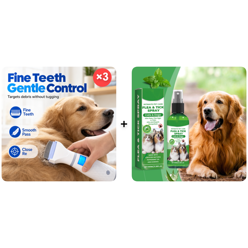 🥳2026 HOT SALE🥳💞50K+ SOLD!🐾⚡ 50% OFF! Electric Flea Comb for Pets – Vacuum suction + fine stainless teeth, chemical‑free flea removal. Gentle on coat, easy to clean – a must for pet parents! 🛡️✨