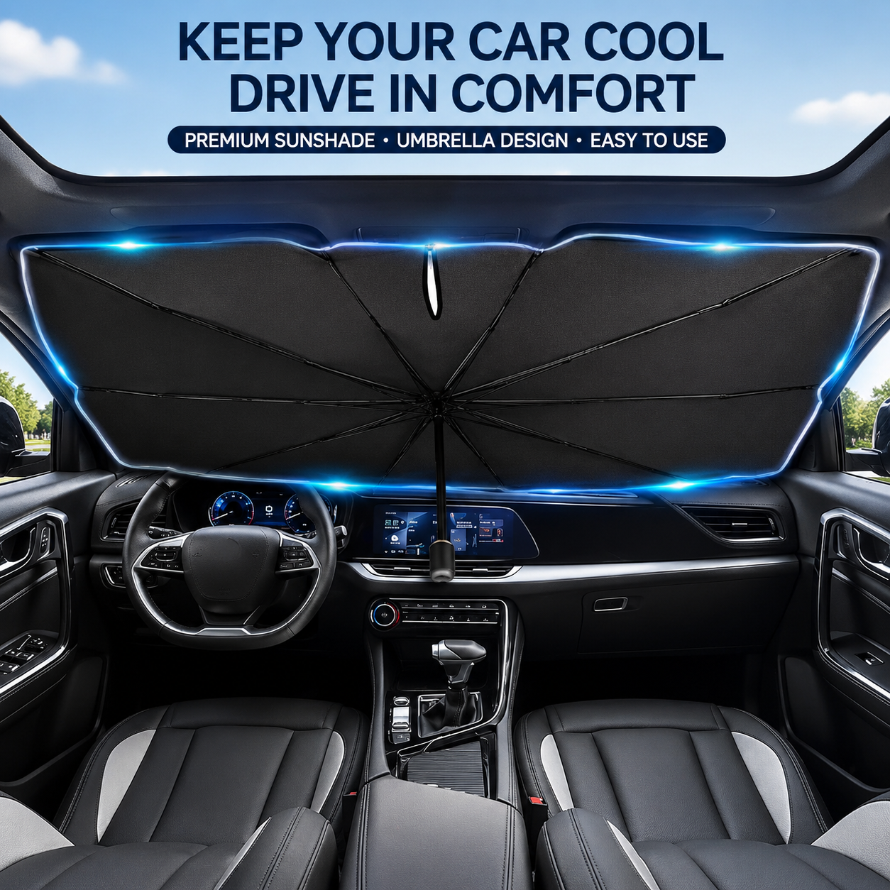 ☀️Summer Hot Sale 49% OFF !🚗 Foldable Car Window Sunshade – Blocks UV rays and heat – Protects the dashboard and interior 🛡️
