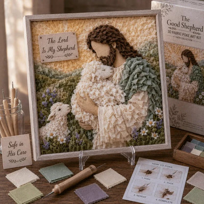 🔥 LAST DAY 49% OFF – ✝️🧵 Premium 3D Christian Fabric Poke Art Kit | No-Sew Faith Craft with Pre-Punched Board, Fabric Squares & Display Stand 🕊️✨