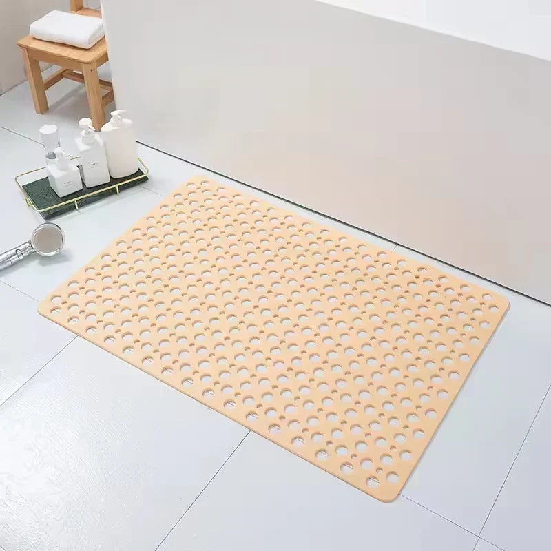 🚿50% OFF NOW! Premium Anti‑Slip Shower Safety Mat‑Large Hollow Drain Hole Bath Mat with Strong Suction Cups, Non‑Slip Floor Mat for Bathroom Shower Tub