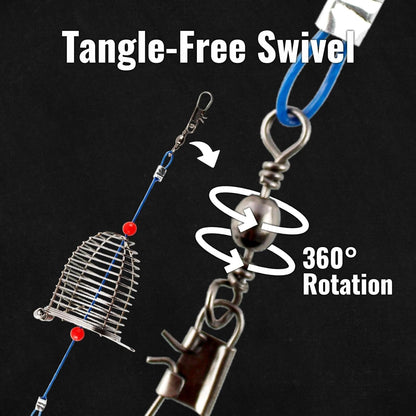 Stainless Steel Fishing Bait Cage Feeder – Durable Fish Attracting Rig Attachment