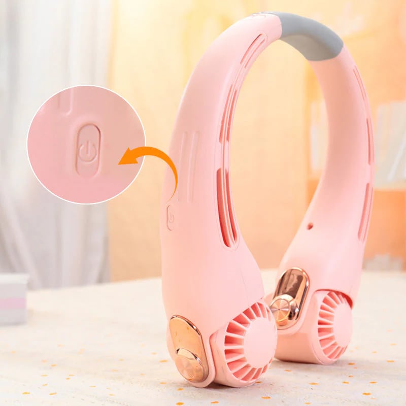 🥳2026 HOT SALE🥳💞50K+ SOLD!🍃 Neck Air Conditioner Fan – Ultra‐quiet, 360° rotating, 3 speeds. Hands‐free cooling, long battery. Summer essential! 😎🌬️