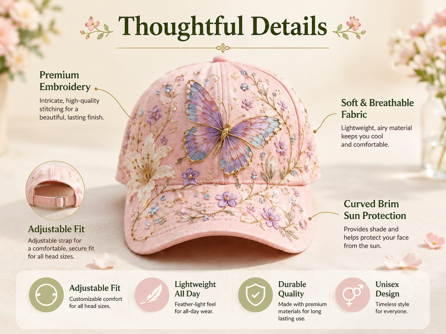 🔥Last Day 48% OFF 🌸🌿 Garden Morning Cap (✨2026 Limited Edition)