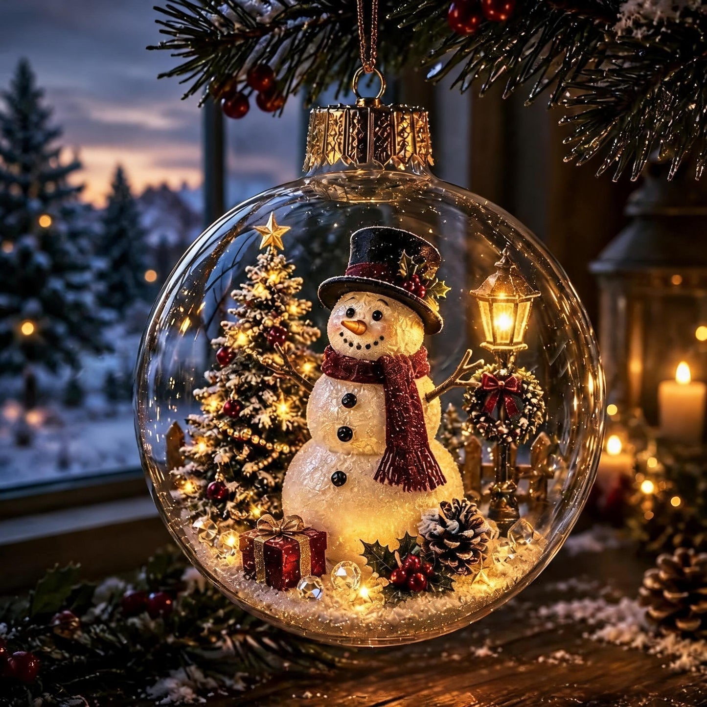 Glowing Christmas Diorama Ornament