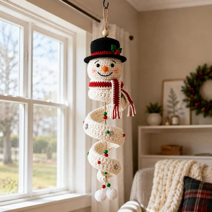 🔥HOT SALE 49% OFF☃️Crochet Snowman Spiral Ornament DIY Kit | Complete Beginner-Friendly Set with Soft Yarn, Crochet Hook, Festive Beads, Snowflakes & Step-by-Step Guide 🧶🎄✨