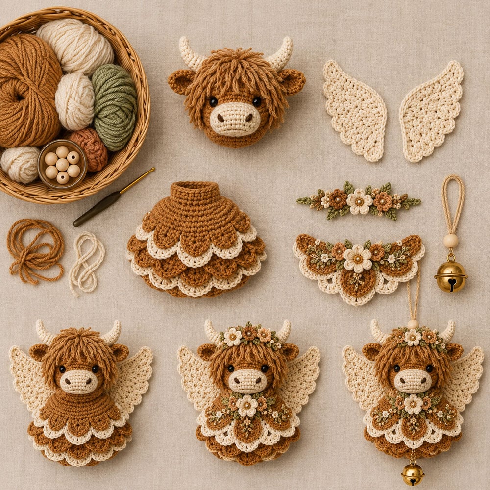 🪽 Animal Angel Crochet Ornament DIY Kit