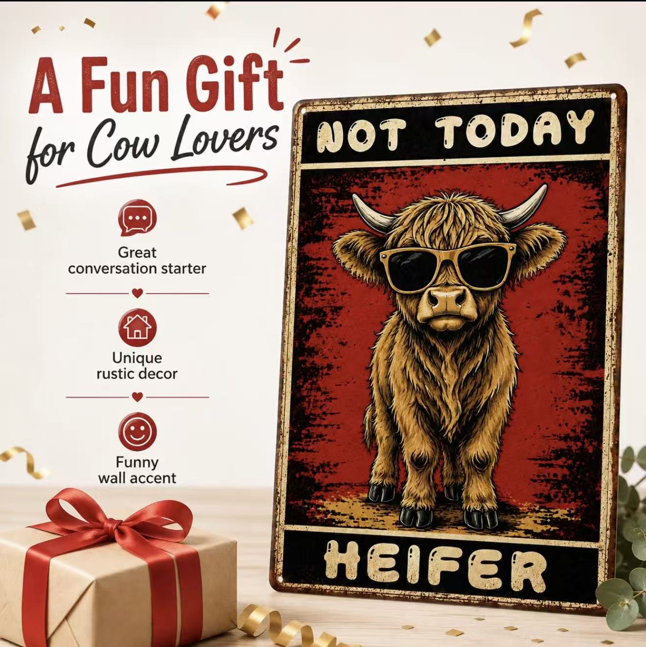 Funny highland cow farmhouse wall decor🐂