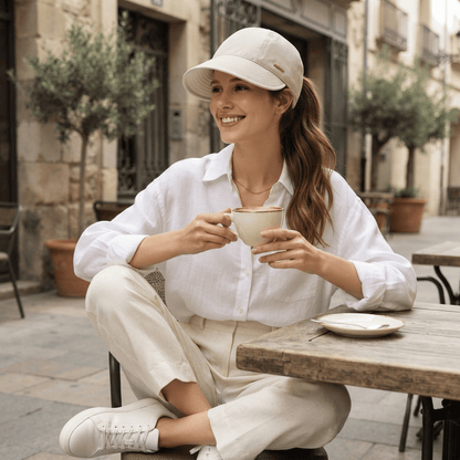 🧢Women's Wide Brim Sun Visor Hat – Open Top Ponytail Friendly Design