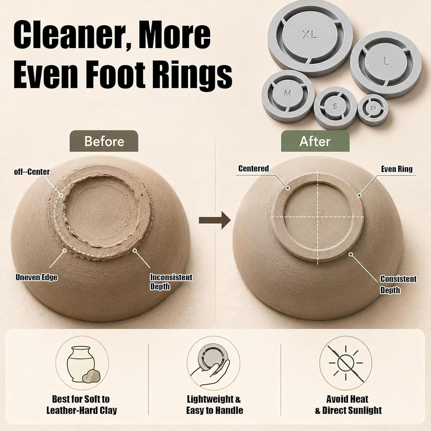 🔥Last Day 47% OFF - Pottery Foot Ring Tool