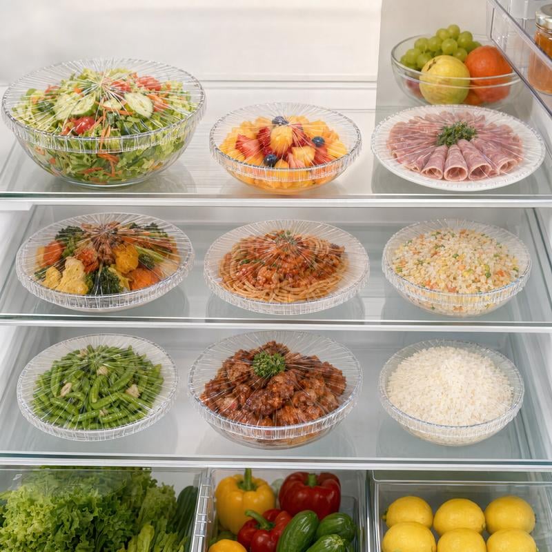 100Pcs Medium Reusable Elastic Plastic Bowl Covers - Kitchen Bread Proofing,
