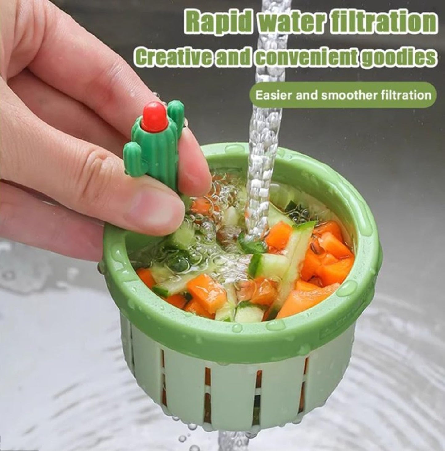 Cactus Kitchen Automatic Dumping Sink Filter🌵
