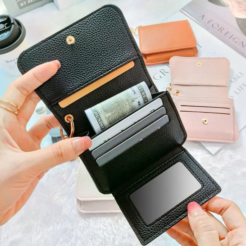 🎁HOT SALE🔥Elegant and Minimalist Women's Slim Short Wallet – with RFID protection, card slots, a bill compartment, and an ID window