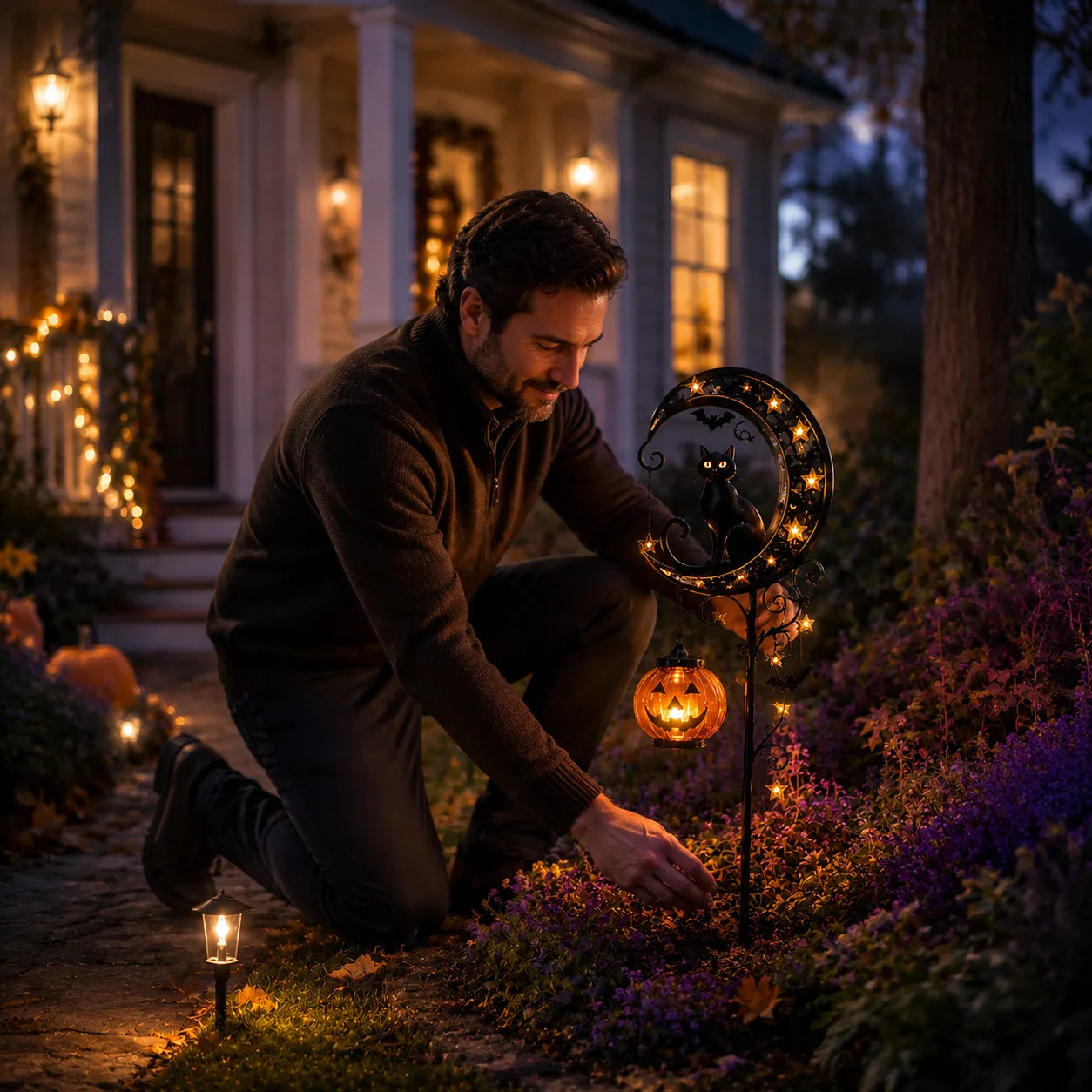🔥Summer Sale 49% OFF🔥 - 🎃Solar Halloween Black Cat Garden Stake Light