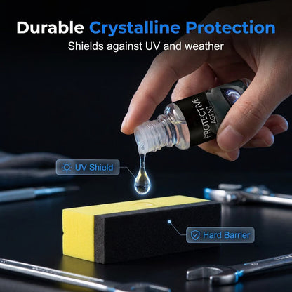 Headlight Restoration Fluid with Crystalline Protective Coating