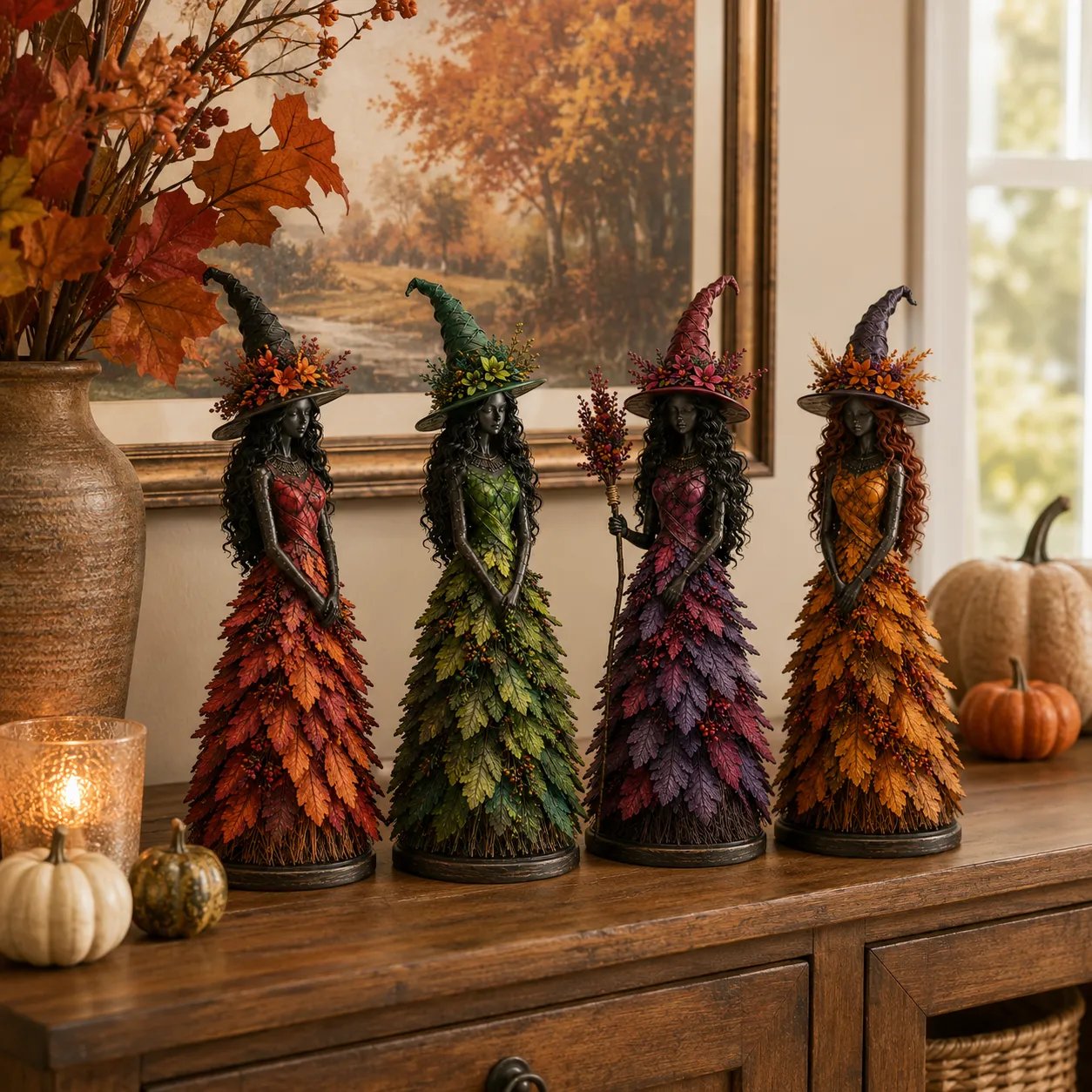 🔥🧙Enchanted Autumn Witch Figurine (✨2026 Limited Edition)