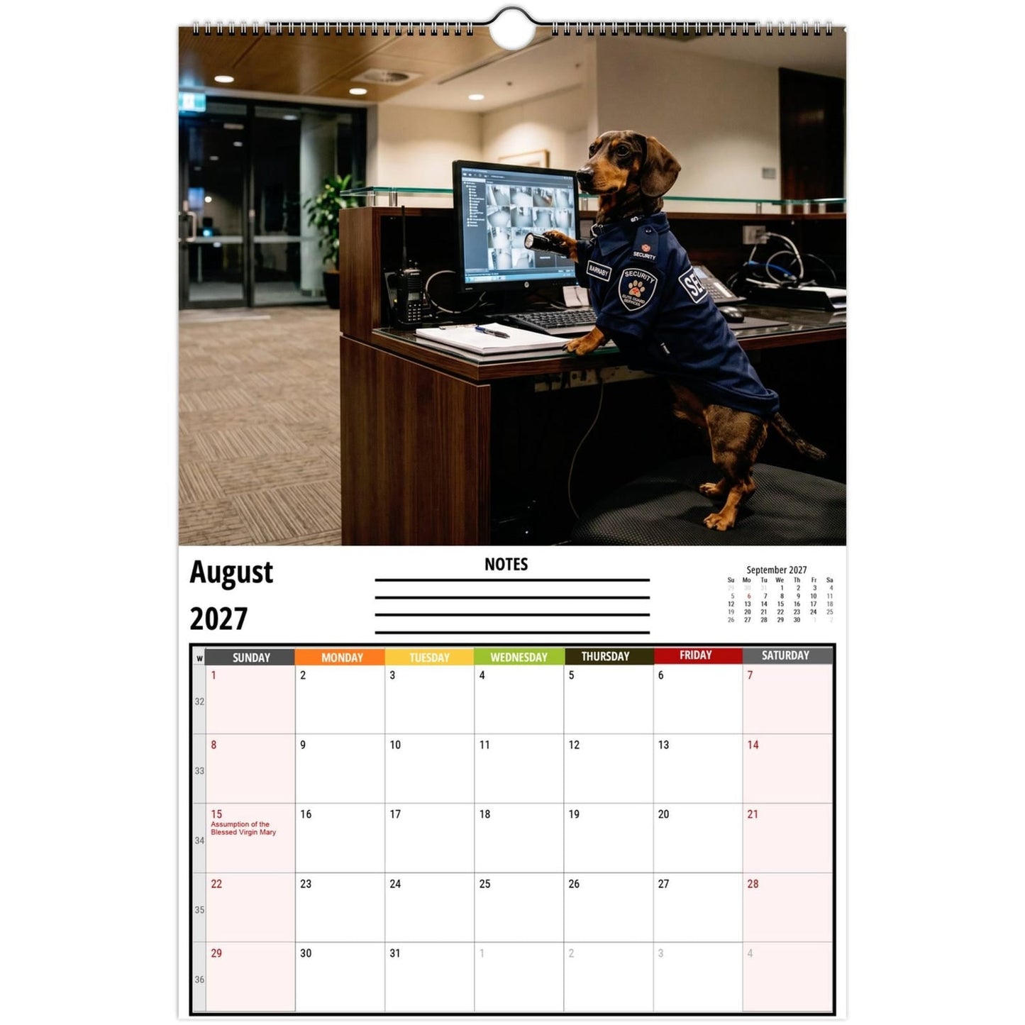 ✨ Funny Dachshund Wall Calendar 2027