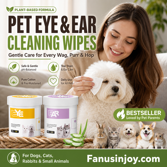 Natural Plant-Based Cleaning Wipes for Pet Eyes and Ears