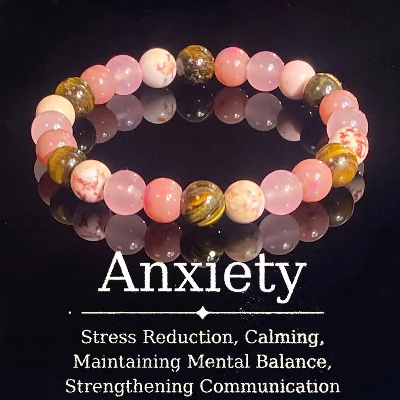 🎁 47% OFF! Natural Stone Bead Bracelet – Gradient Glow, Grounded Vibes ✨