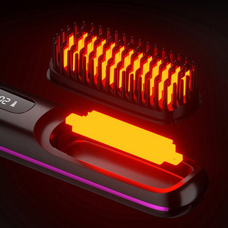 🏆2026 New Year Sale 50% OFF💁‍♀️🔥Hot Sale🎁Wireless Ceramic Heating Hair Straightening Comb