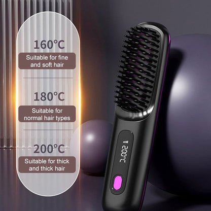 🏆2026 New Year Sale 50% OFF💁‍♀️🔥Hot Sale🎁Wireless Ceramic Heating Hair Straightening Comb
