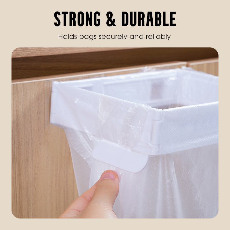 🗑️50% OFF NOW! No‑Drill Wall‑Mounted Folding Trash Bag Holder – Space‑Saving Hanging Garbage Bag Rack, Kitchen Cabinet Door Waste Organizer for Home & RV Use