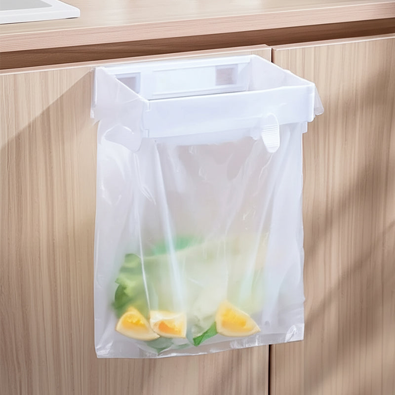🗑️50% OFF NOW! No‑Drill Wall‑Mounted Folding Trash Bag Holder – Space‑Saving Hanging Garbage Bag Rack, Kitchen Cabinet Door Waste Organizer for Home & RV Use