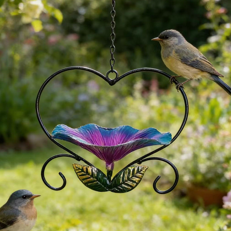 💖🐦 Heart-Shaped Bird Feeder – Floral, Hanging,Perfect for Backyard or Balcony 🏡💕🌼🎀