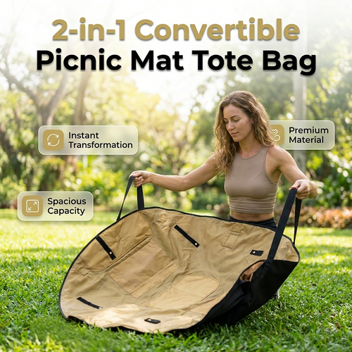 🥳2026 HOT SALE🥳💞50K+ SOLD!🧺✨ 49% OFF! 2-in-1 Convertible Picnic Mat Tote – Bag turns into a mat in seconds. Spacious, lightweight & water‑resistant. Perfect for picnics & shopping! 🌳🛍️