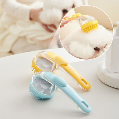 🌟Pet Bath Brush with Built-In Shampoo Dispenser 🐾  Gentle Massage Grooming Tool for Dogs & Cats – Ergonomic, Easy-to-Use & Vet-Approved Care 🇬🇧💧